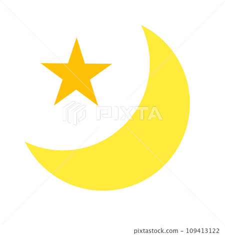 代表天氣、夜晚、月亮和星星的顏色樣式圖標 109413122