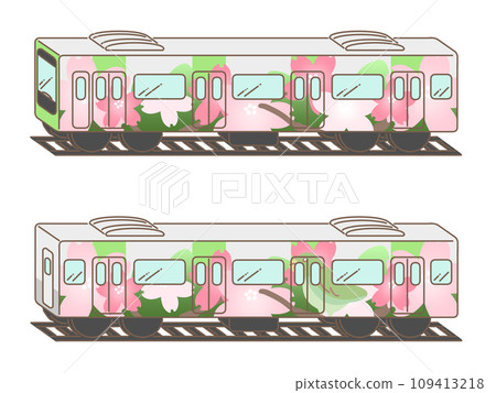 Spring wrapping train illustration 109413218
