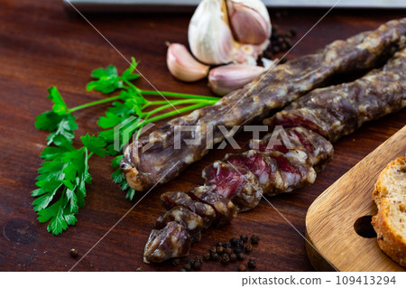 Popular Spanish sausage cured pork 109413294