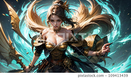 美麗的女戰士插畫 美麗的女戰士插畫 109413439