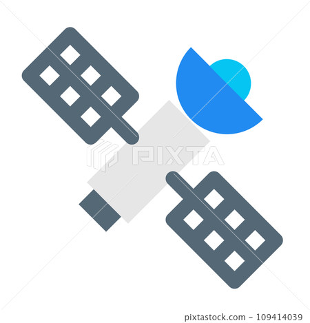Color style icon representing space, artificial satellite Color style icon representing space, artificial satellite 109414039