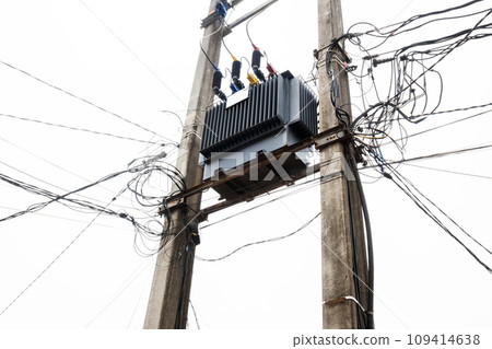 High voltage power lines tower 109414638