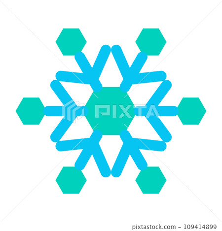 Color style icon representing winter, snow and snowflakes Color style icon representing winter, snow and snowflakes 109414899