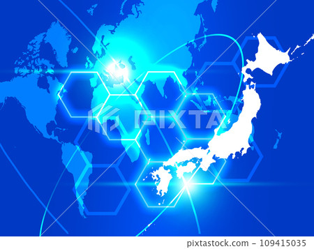 A digital three-dimensional map of Japan that pops out from the world map 109415035