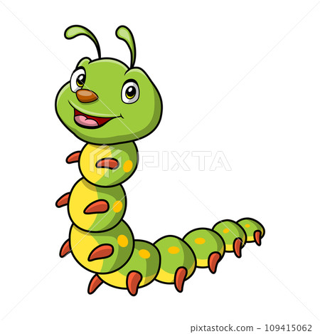 Cute caterpillar cartoon on white background Cute caterpillar cartoon on white background 109415062