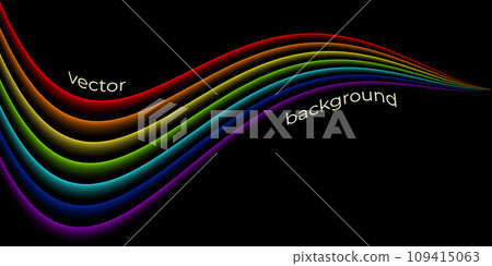 Black with bright rainbow lines background for posters, stories, product advertisements, booklets, flyers Black with bright rainbow lines background for posters, stories, product advertisements, booklets, flyers 109415063