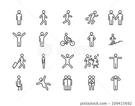 進行人體運動/鍛鍊的人的圖示集 進行人體運動/鍛鍊的人的圖示集 109415692