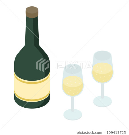 simple champagne illustration 109415725