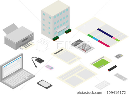 Isometric tax return icon set Isometric tax return icon set 109416172