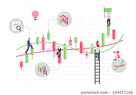 股票投資/資產管理（燭台圖案）橫幅/插圖 109417266
