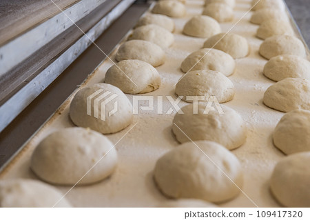 Ball dough on the production line 109417320
