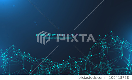 Global network connection banner design template. Header social network communication in the global business concept. Big data visualization. Internet technology Global network connection banner design template. Header social network communication in the global business concept. Big data visualization. Internet technology 109418728