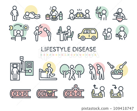 Icon illustration related to lifestyle diseases 109418747