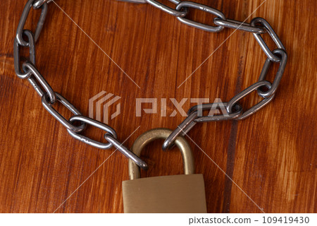 Padlock and chain Padlock and chain 109419430