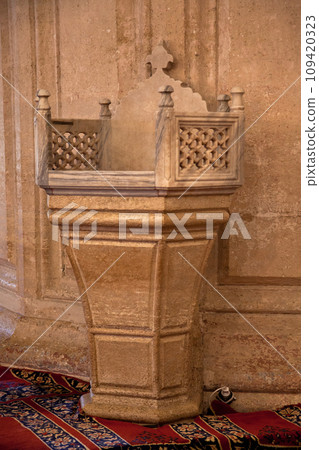 Statue of Mimar Sinan, who built the Selimiye Mosque in 1575, and big cannons, 09 August 2019 Turkey Edirne Statue of Mimar Sinan, who built the Selimiye Mosque in 1575, and big cannons, 09 August 2019 Turkey Edirne 109420323