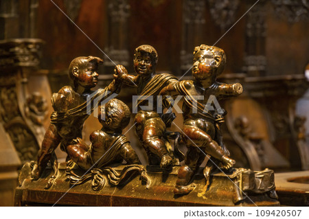 interior of the cathedral of Sainte-Marie in Auch, Gers department, Occitanie, France interior of the cathedral of Sainte-Marie in Auch, Gers department, Occitanie, France 109420507