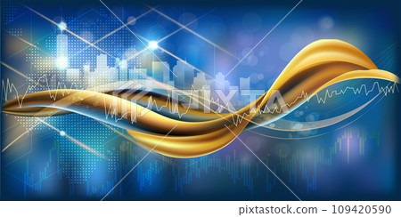 Abstract financial data concept with line graphs. 109420590