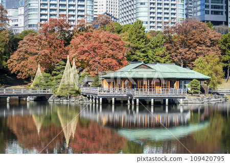 東京，濱離宮恩賜庭園，中島茶館，秋葉和潮汐池 109420795
