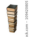 High old vintage book stack isolated on white background 109420805
