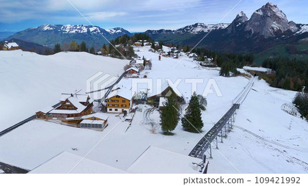瑞石,皮拉圖斯山,雪景,冀州,阿爾比斯山,瑞士,皮拉圖斯山,雪面,歐洲,阿爾卑斯山, 109421992