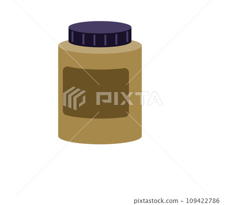 Round yellow glossy plastic jar with ribbed black lid for dry products. Realistic packaging mockup template. Storage container for bulk product. Empty jar with lid isolated on white background Round yellow glossy plastic jar with ribbed black lid for dry products. Realistic packaging mockup template. Storage container for bulk product. Empty jar with lid isolated on white background 109422786