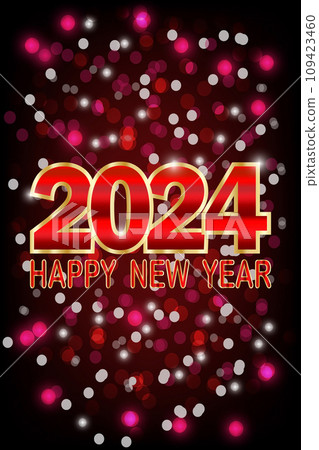Happy New Year 2024 modern mobile background with bokeh lights Happy New Year 2024 modern mobile background with bokeh lights 109423460