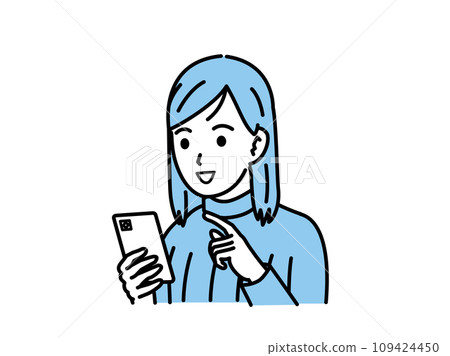 使用智慧型手機的國中和高中女孩 使用智慧型手機的國中和高中女孩 109424450