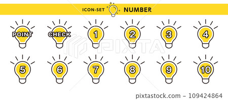 Point & check and number icon set 109424864