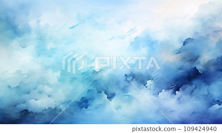 Abstract blue watercolor background.Hand painted watercolor. Generative AI Abstract blue watercolor background.Hand painted watercolor. Generative AI 109424940
