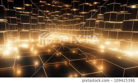 3d square texture background. Shiny background concept. Generative AI 109425398