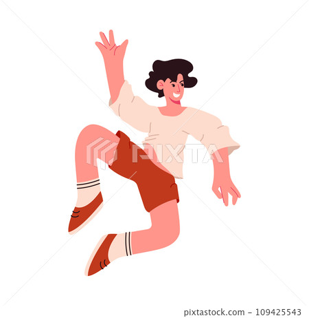 Jumping people vector illustration. Energetic individuals embody freedom leaping and hopping with happiness The celebration success is echoed in lively actions jumping people People find happiness 109425543