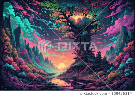 panorama of beautiful countryside, landscape panorama of beautiful countryside, landscape 109426314