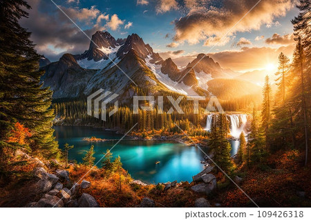 panorama of beautiful countryside, landscape panorama of beautiful countryside, landscape 109426318