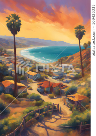 California painted in an artistic painterly way with vivid imagination 109426333