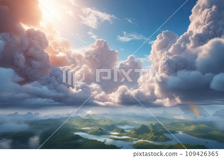 panorama of beautiful countryside, landscape 109426365