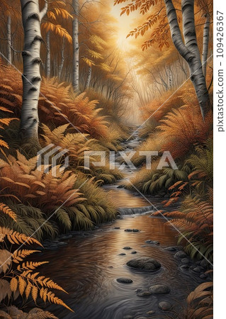 panorama of beautiful countryside, landscape panorama of beautiful countryside, landscape 109426367