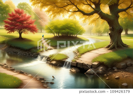 panorama of beautiful countryside, landscape panorama of beautiful countryside, landscape 109426379