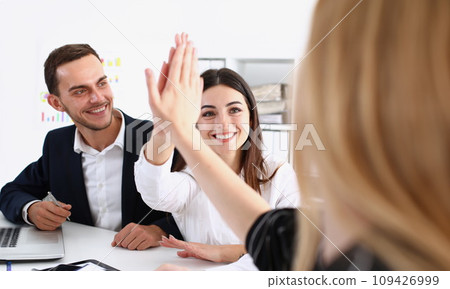 Group of joyful smiling happy people celebrate 109426999