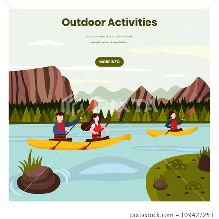 Outdoor activities vector web banner design template Outdoor activities vector web banner design template 109427251