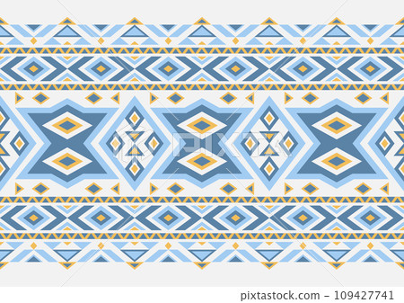 abstract geometric shape seamless pattern background, blue, yellow and white colors abstract geometric shape seamless pattern background, blue, yellow and white colors 109427741