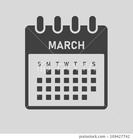 Vector template icon page calendar, month March Vector template icon page calendar, month March 109427742