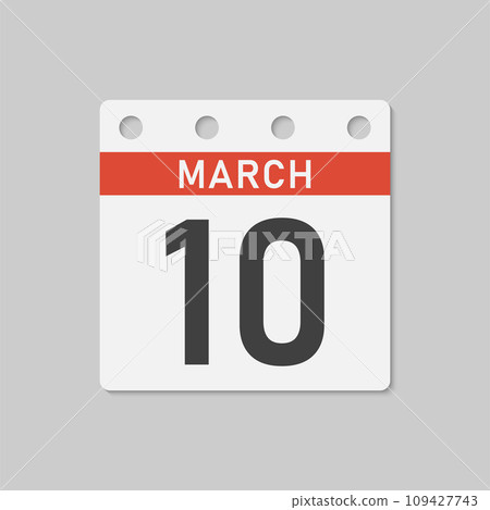 Icon page calendar day - 10 March 109427743