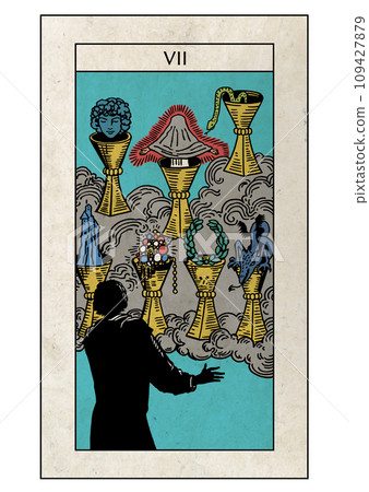 騎士塔羅牌小阿爾克那聖杯七 109427879