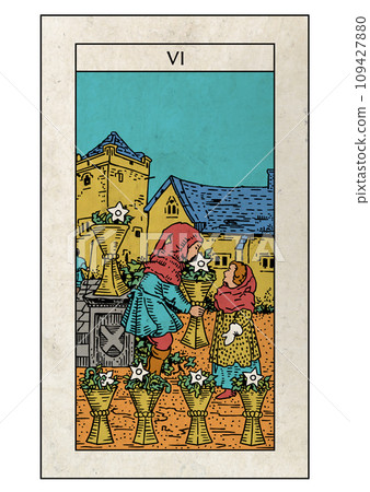 騎士塔羅牌小阿爾克那聖杯六 109427880