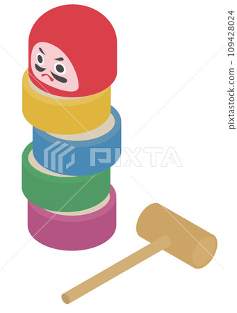 Isometric illustration: Daruma drop Isometric illustration: Daruma drop 109428024