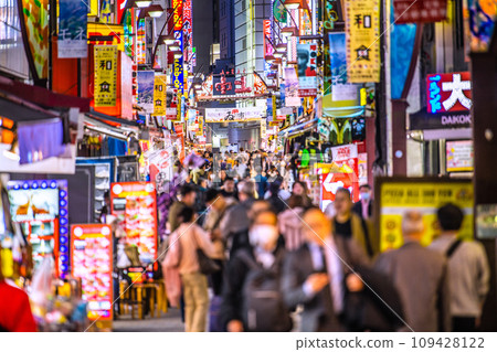 Tokyo, Japan cityscape November. Kaminaka, which runs parallel to the bustling Ameyoko area...No coronavirus = 22nd 109428122