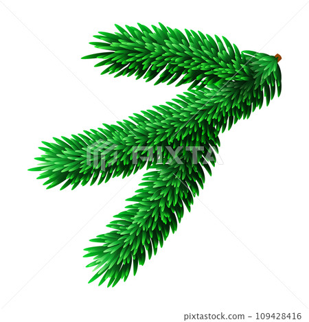 Small fir tree branch for Christmas or New Year holidays ornament 109428416