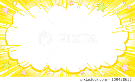 Banner background: yellow, yellow, speech bubbles and concentrated lines ver. Banner background: yellow, yellow, speech bubbles and concentrated lines ver. 109428635