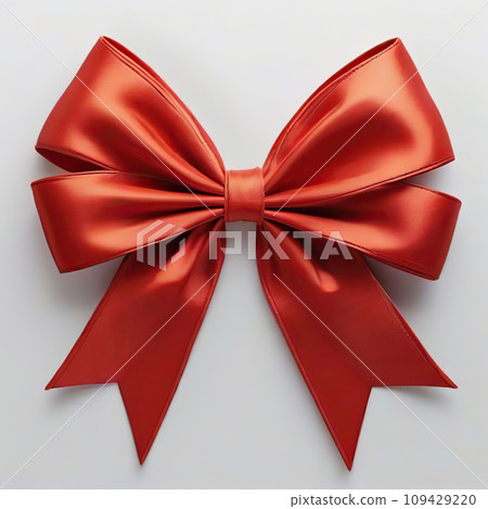 Red bow on a white background. Computer digital drawing. Red bow on a white background. Computer digital drawing. 109429220