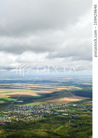 Belokurikha. Bird eye view vertical photo taken at the top of the Mount Tserkovka Belokurikha. Bird eye view vertical photo taken at the top of the Mount Tserkovka 109429646